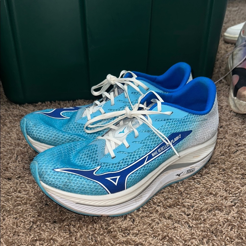 Mizuno Wave Rebellion Flash 2 Men’s  Running Racing Shoes - Light Blue & White
